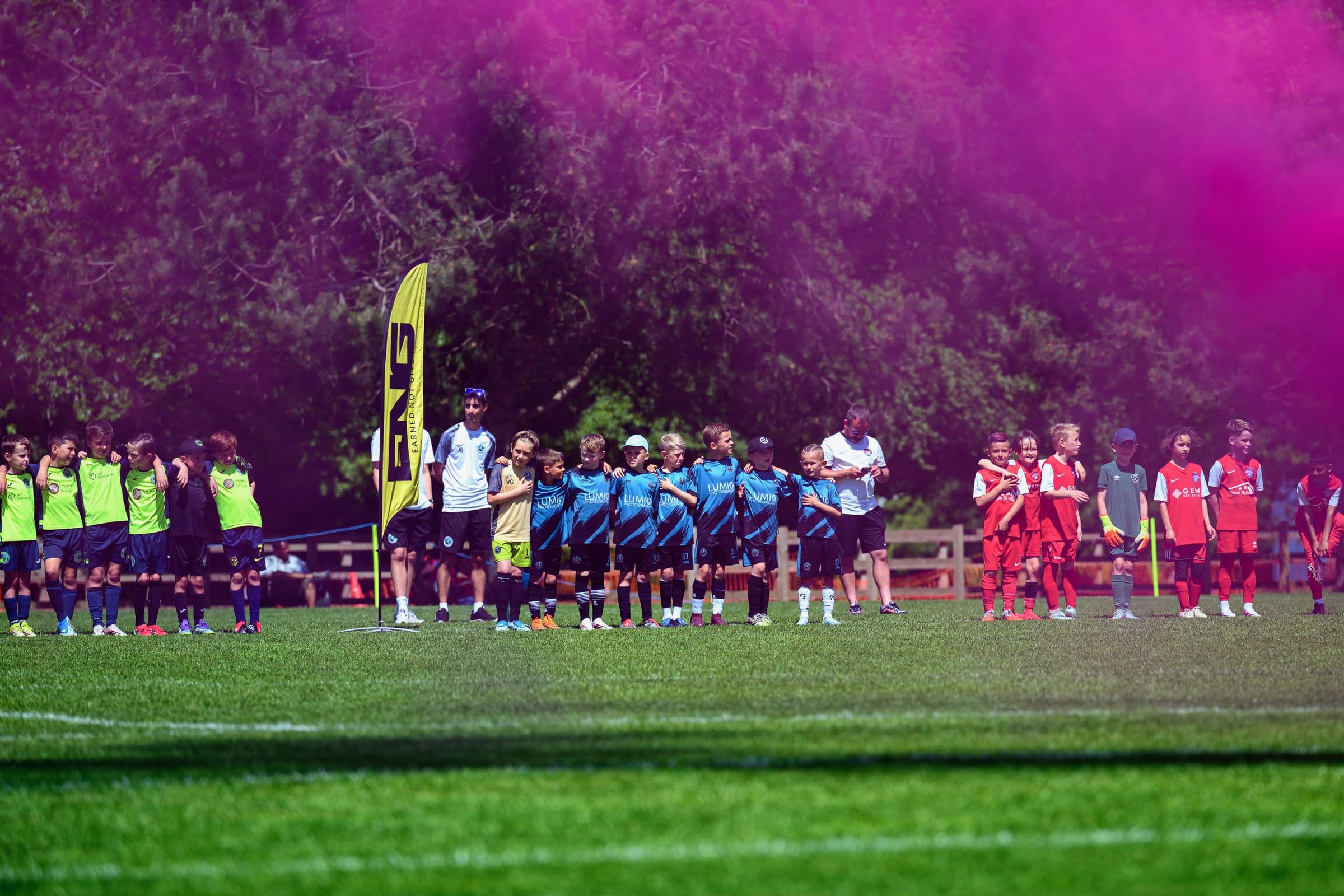 JDA Academy teams lined up at a tournament fixture