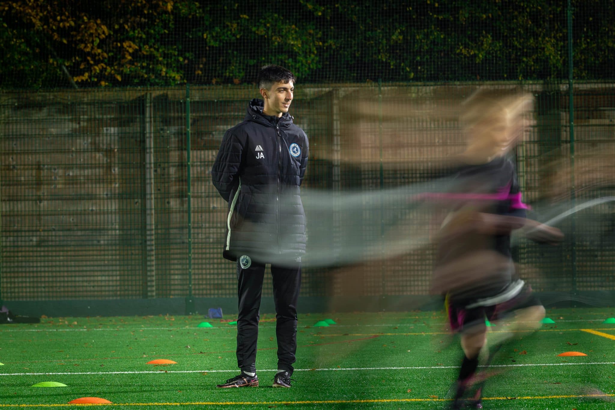 JDA founder Jamie Aquilina actively coaching and correcting a player mid-session