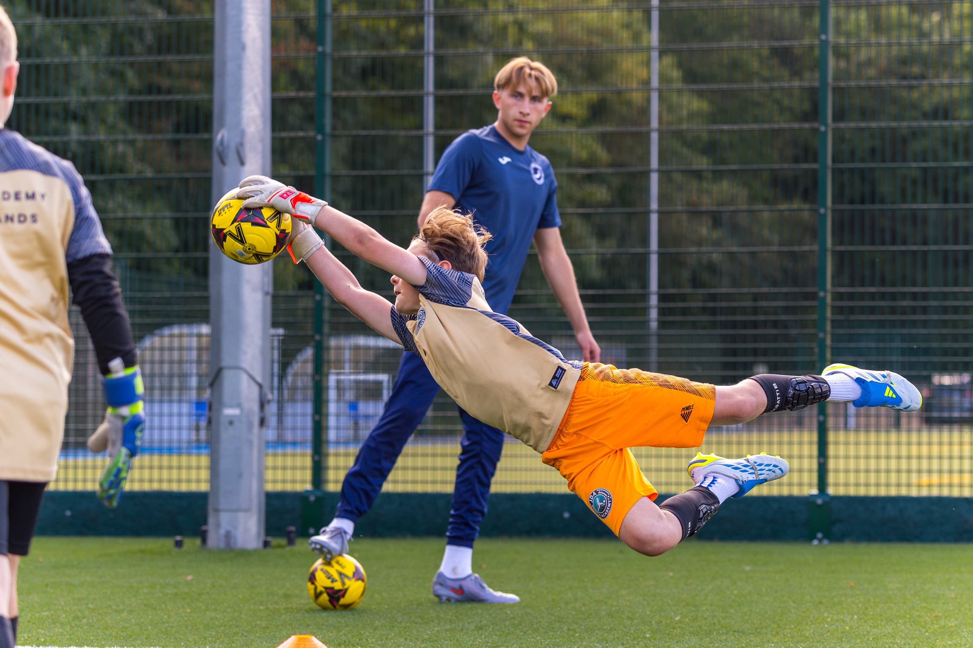 A JDA goalkeeper making a save